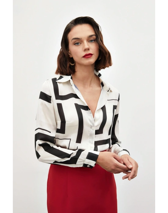 Yanları Yırtmaçlı Gömlek - SİYAH