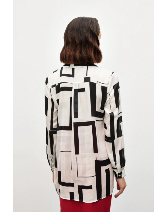 Yanları Yırtmaçlı Gömlek - SİYAH