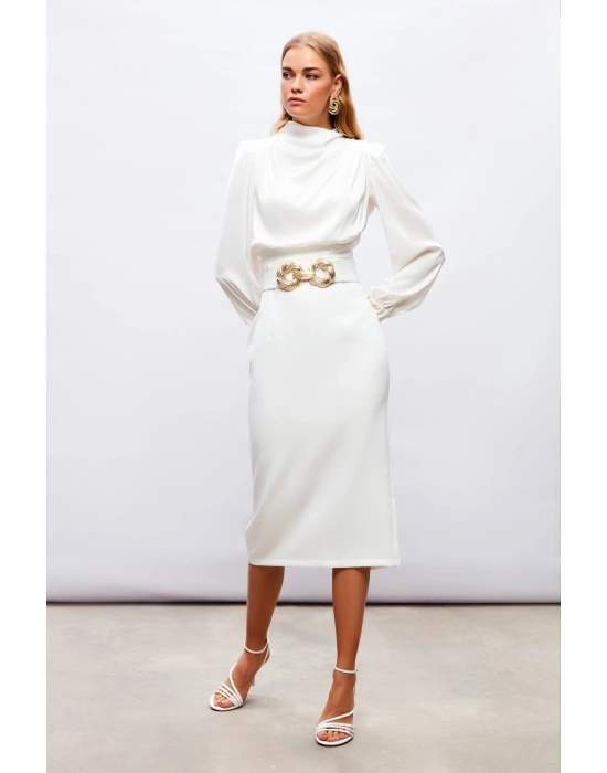 Kol Aksesuar Detaylı Bluz - Ekru