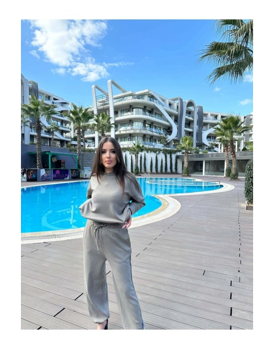 SWEAT HAKİ PANTOLON TAKIMI