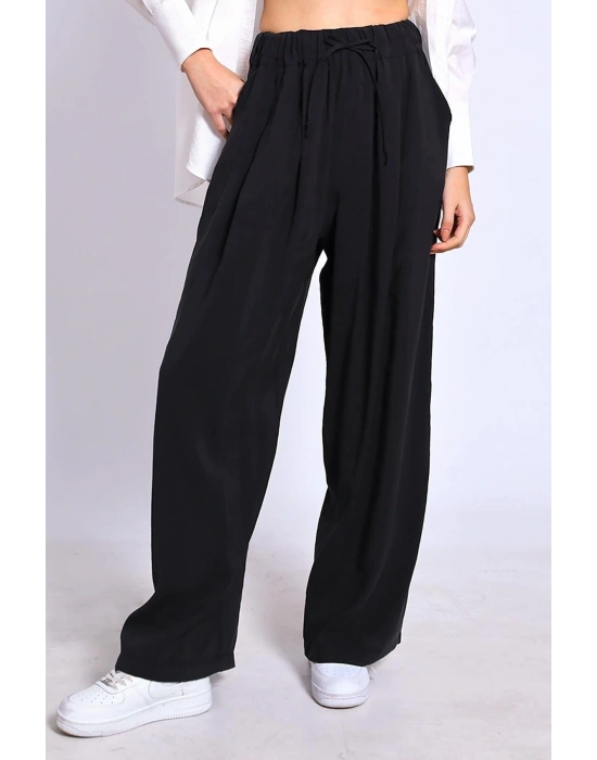 LASTİKLİ SİYAH PANTOLON