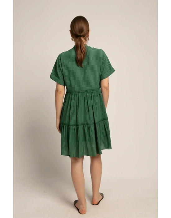 YARASA KOL DANTEL DETAYLI ELBİSE