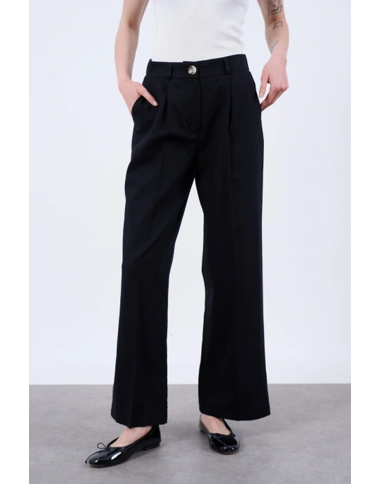 PREMİUM KETEN SİYAH PANTOLON