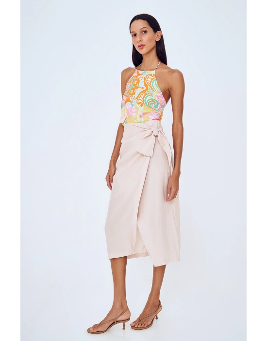 Beli Bağlamalı Anvelop Etek Taş