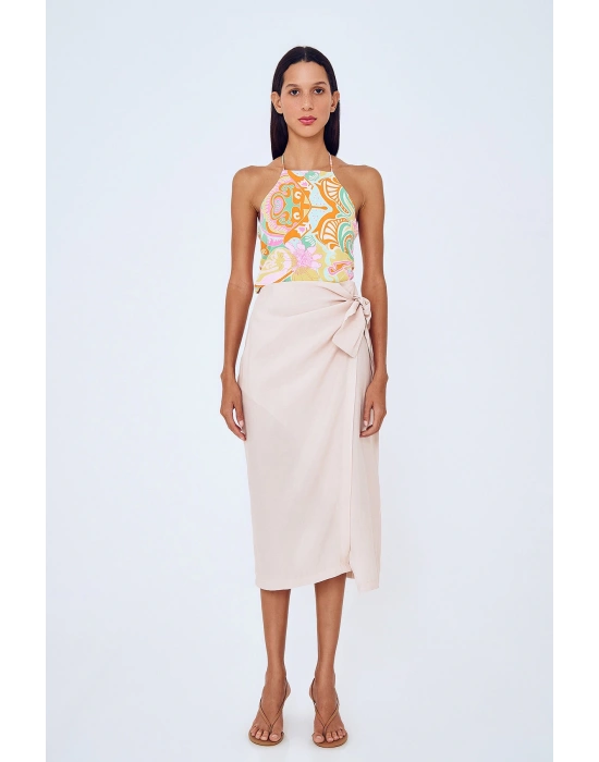 Beli Bağlamalı Anvelop Etek Taş