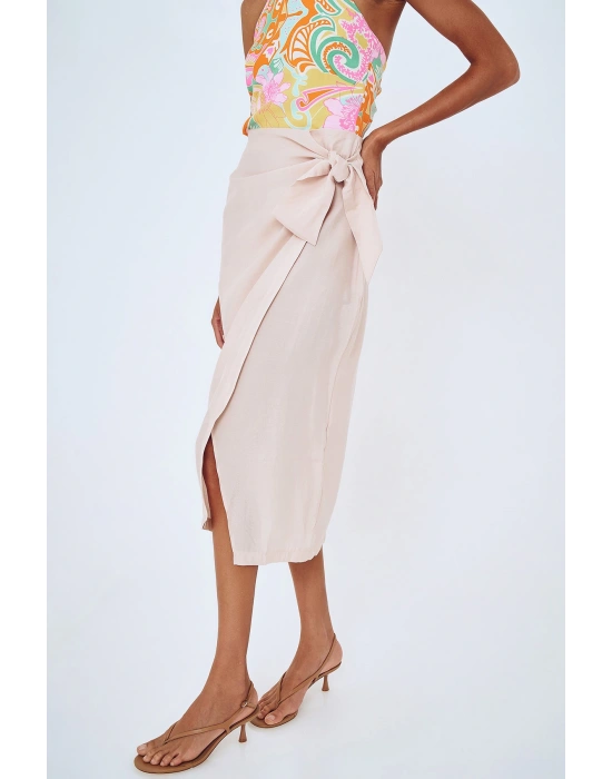 Beli Bağlamalı Anvelop Etek Taş