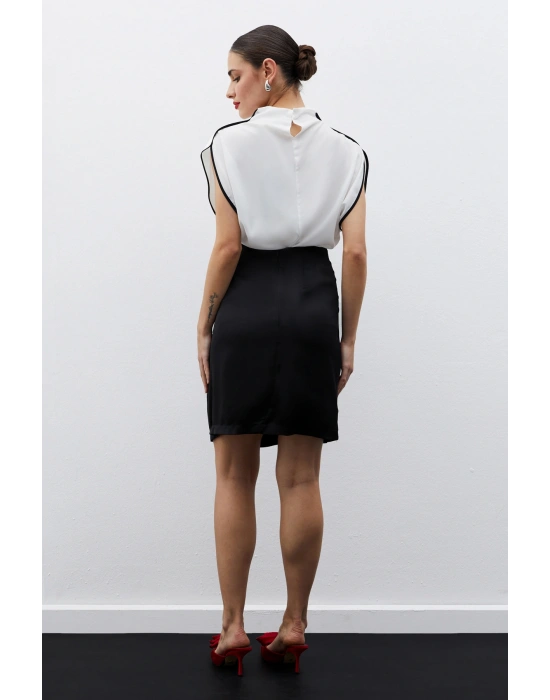 Kuşaklı Mini Etek - SİYAH