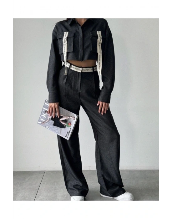 Şerit Detaylı Cepli Gömlek 24k11659