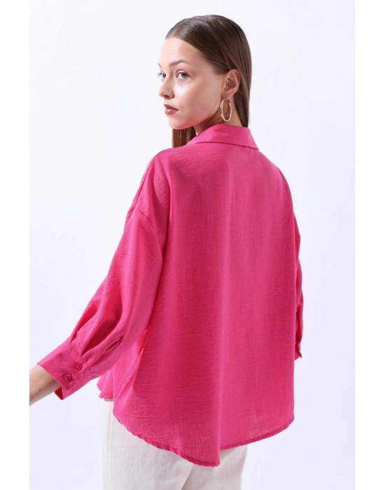 Örgü Cepli Fuşya Gömlek 34158