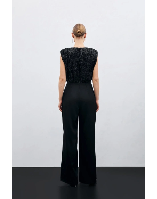 Payetli Saten Tulum - Siyah