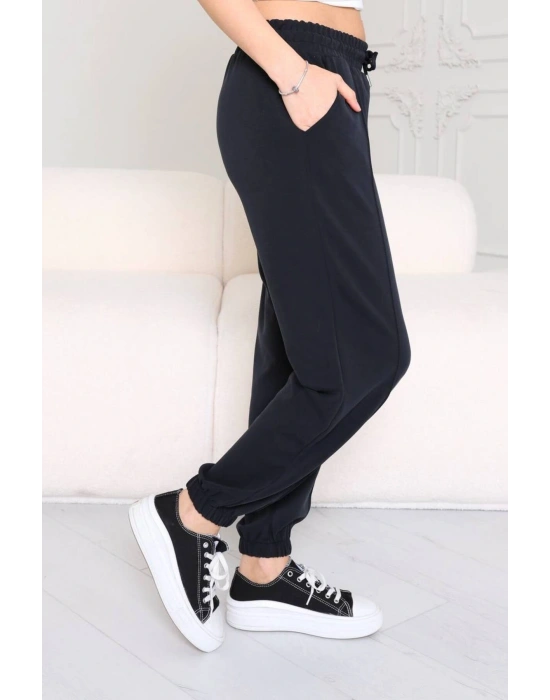 Modal Lastikli Jogging Siyah Pantolon
