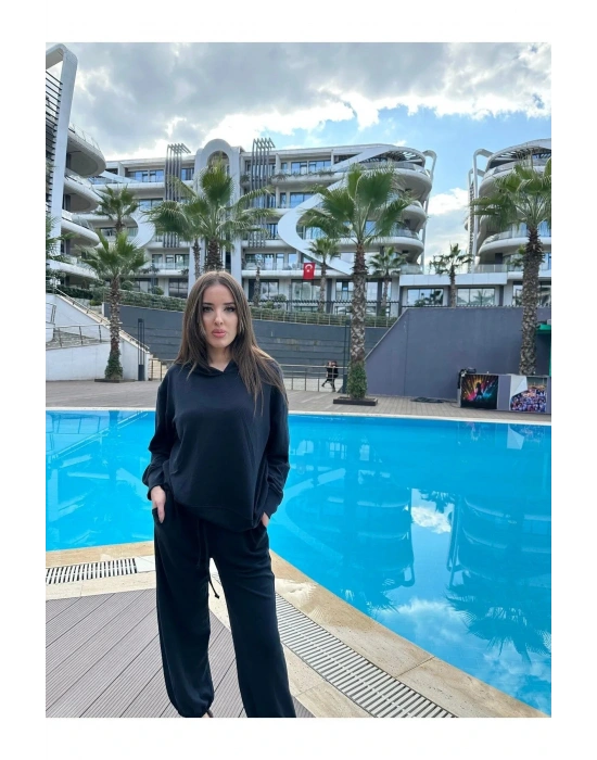 SWEAT SİYAH PANTOLON TAKIMI