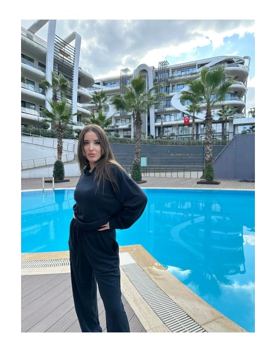 SWEAT SİYAH PANTOLON TAKIMI