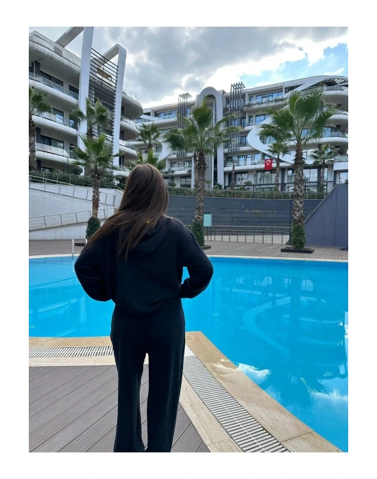 SWEAT SİYAH PANTOLON TAKIMI