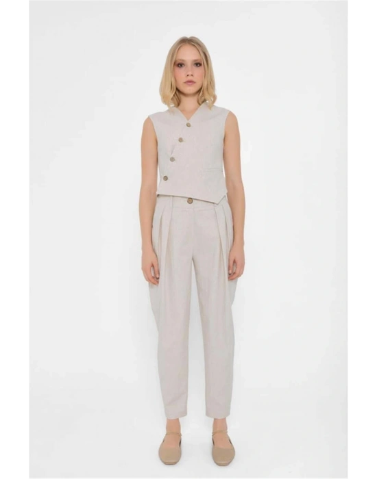 ASİMETRİK KETEN YELEK