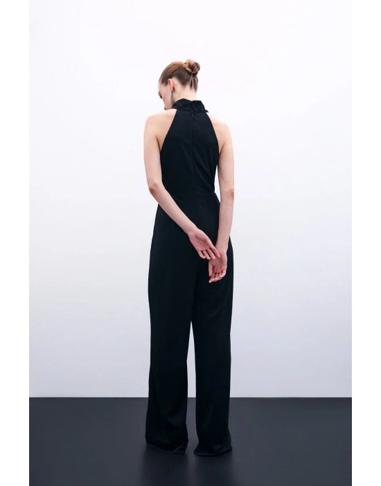 Kolsuz Parlak Tulum - Siyah