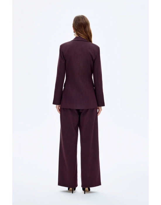 Fermuar Aksesuarlı Blazer Ceket Kahverengi