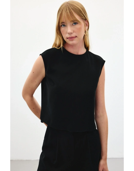 Kolsuz Salaş Bluz - Siyah