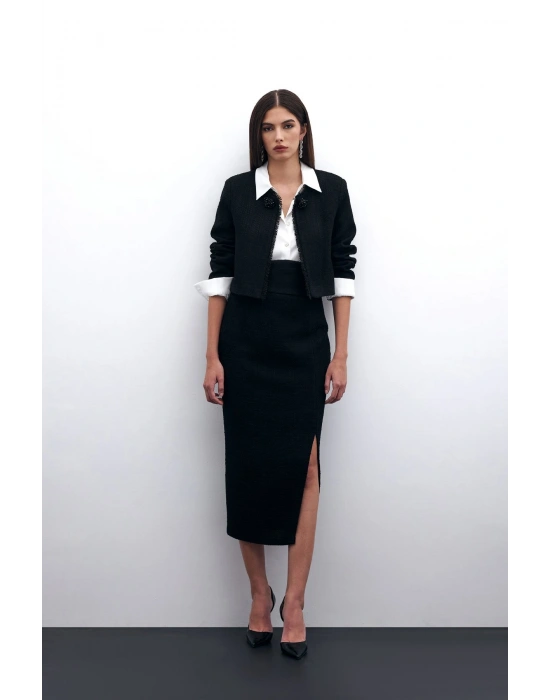 Tüvit Kalem Etek - Siyah