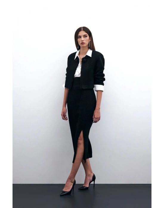 Tüvit Kalem Etek - Siyah