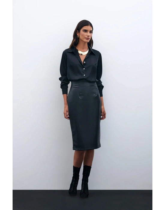 Deri Kalem Etek - Siyah