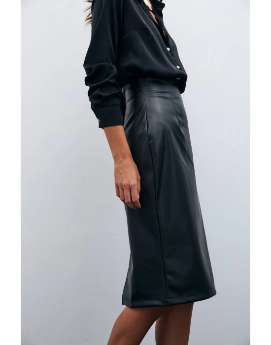 Deri Kalem Etek - Siyah