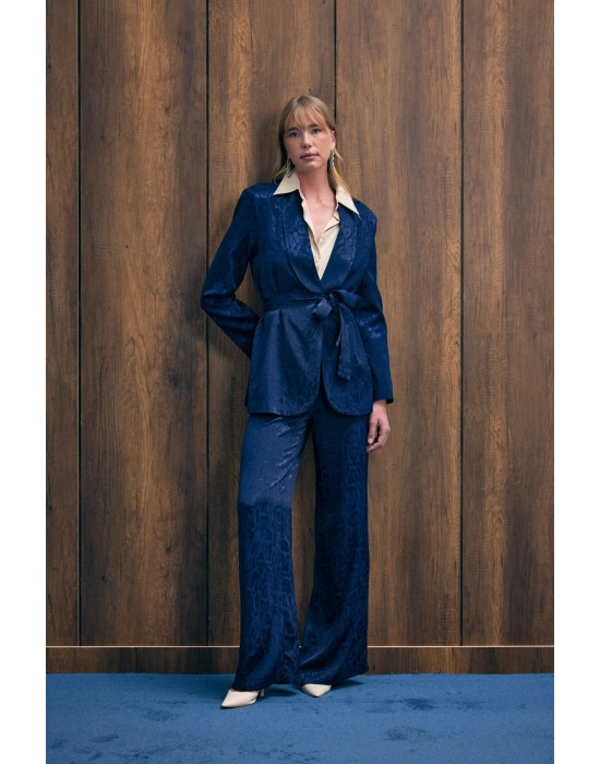 Yılan Desenli Pantolon - Lacivert