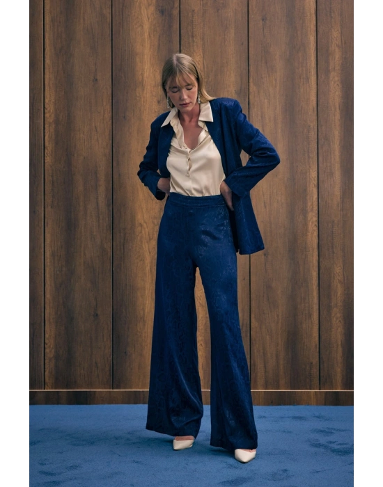 Yılan Desenli Pantolon - Lacivert