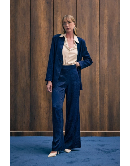 Yılan Desenli Pantolon - Lacivert