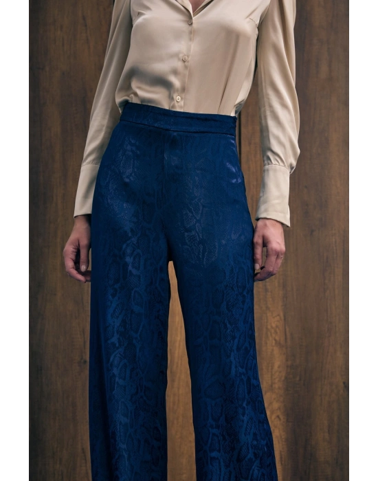 Yılan Desenli Pantolon - Lacivert