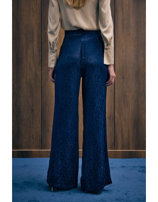 Yılan Desenli Pantolon - Lacivert
