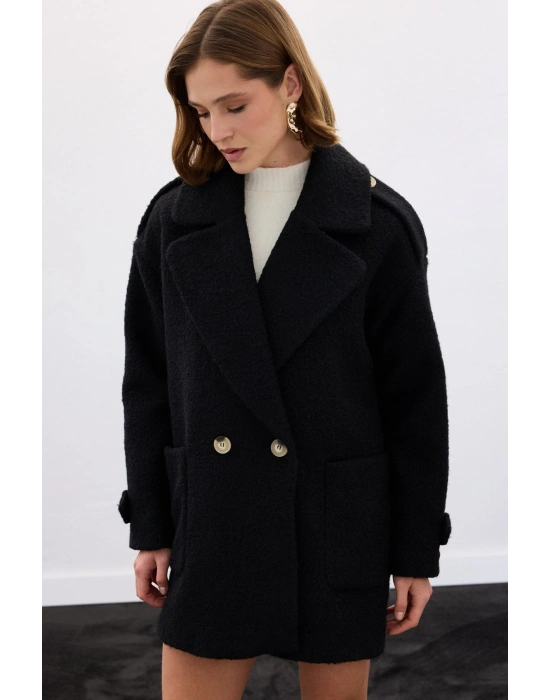 Buklet Kısa Kaban - Siyah