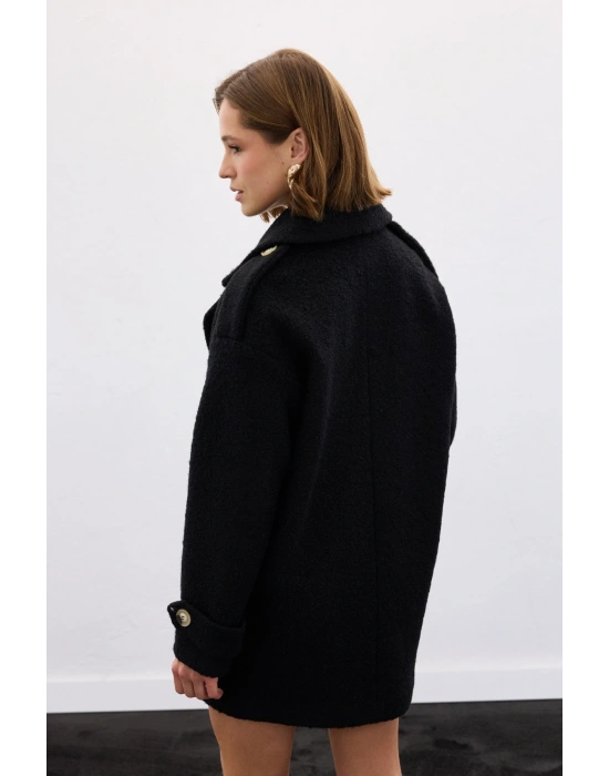 Buklet Kısa Kaban - Siyah