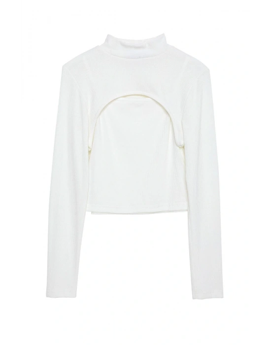 İki Parçalı Bluz Ekru