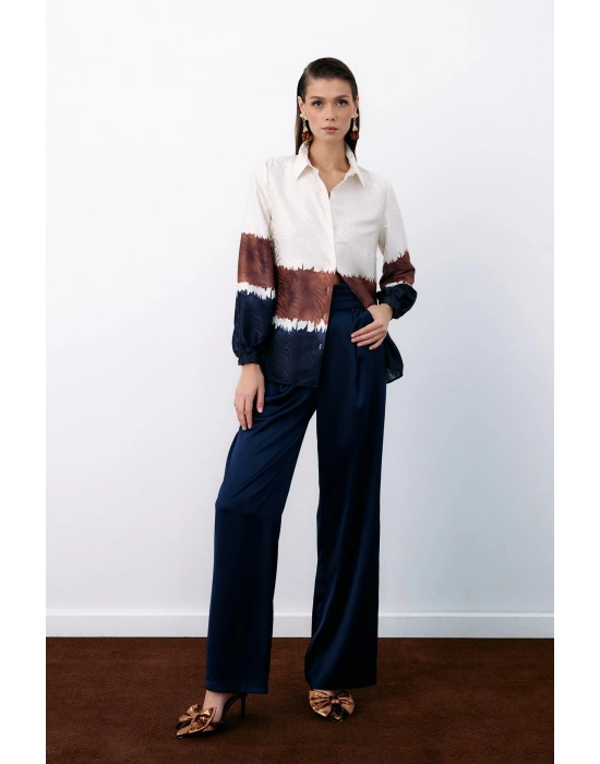 Renkli Klasik Gömlek - LACİVERT