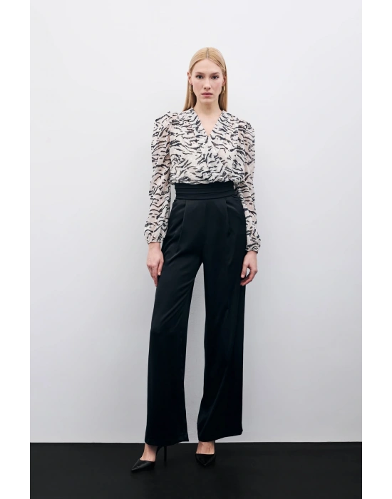 Puantiye Dokulu Bodysuit - Siyah