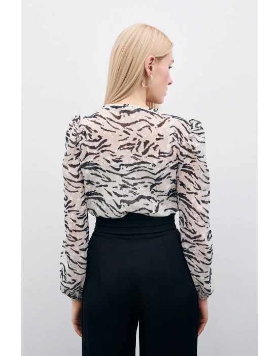 Puantiye Dokulu Bodysuit - Siyah