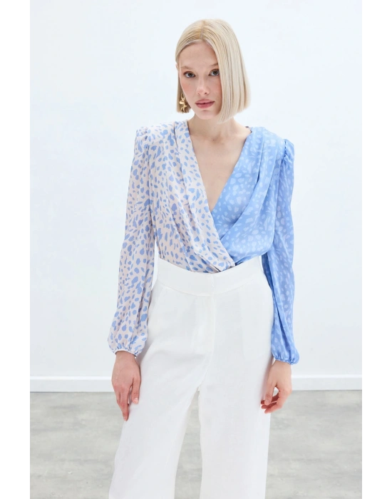 Kruvaze Desenli Bodysuit - BEBEMAVİ EKRU