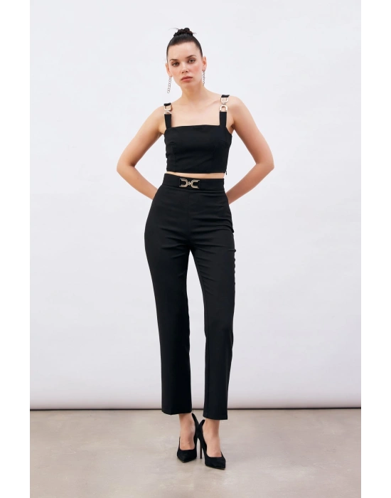 Aksesuar Detaylı Pantolon - Siyah