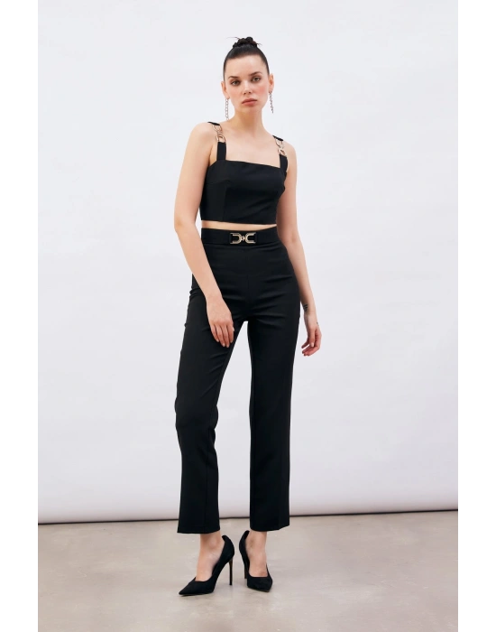 Aksesuar Detaylı Pantolon - Siyah
