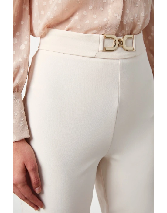 Aksesuar Detaylı Pantolon  Bej