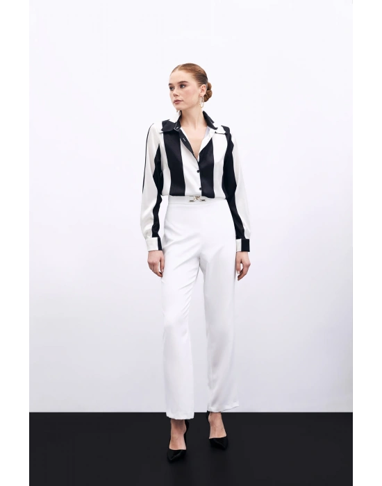 Aksesuar Detaylı Pantolon - Ekru