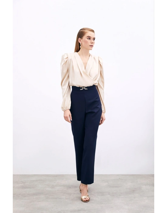 Aksesuar Detaylı Pantolon - Lacivert