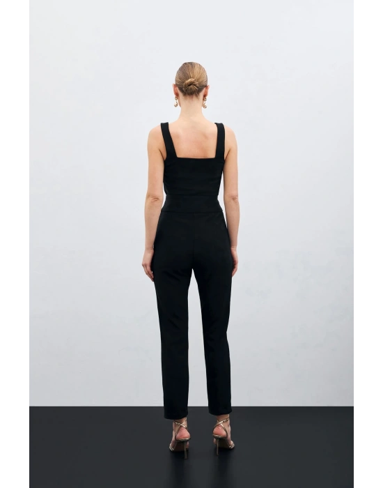 Bel Aksesuarlı Pantolon - Siyah