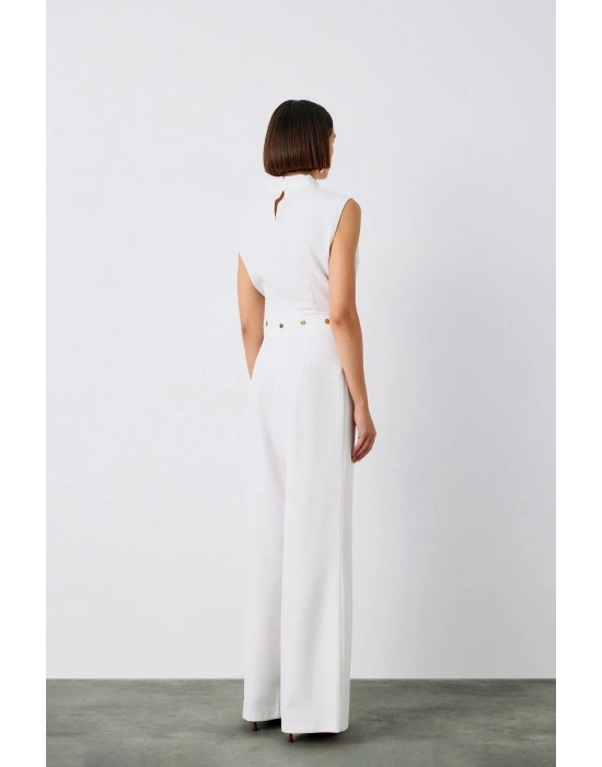Bel Aksesuarlı Pantolon - Ekru