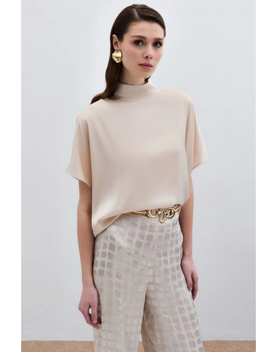 Yarasa Kol Salaş Bluz - Bej