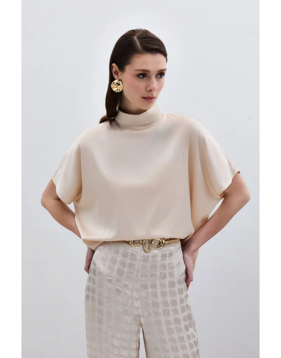 Yarasa Kol Salaş Bluz - Bej