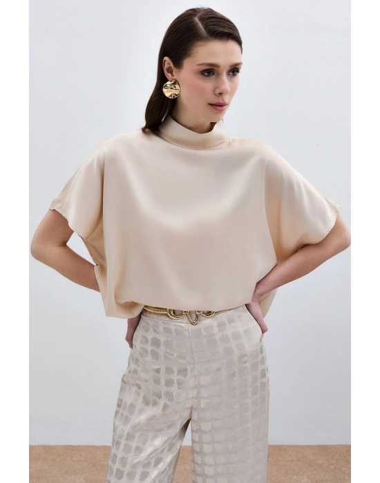 Yarasa Kol Salaş Bluz - Bej