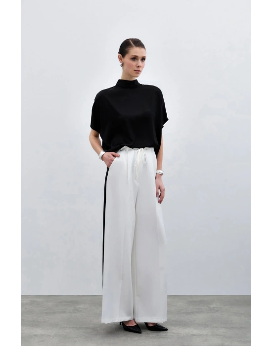 Yarasa Kol Salaş Bluz - Düz Siyah