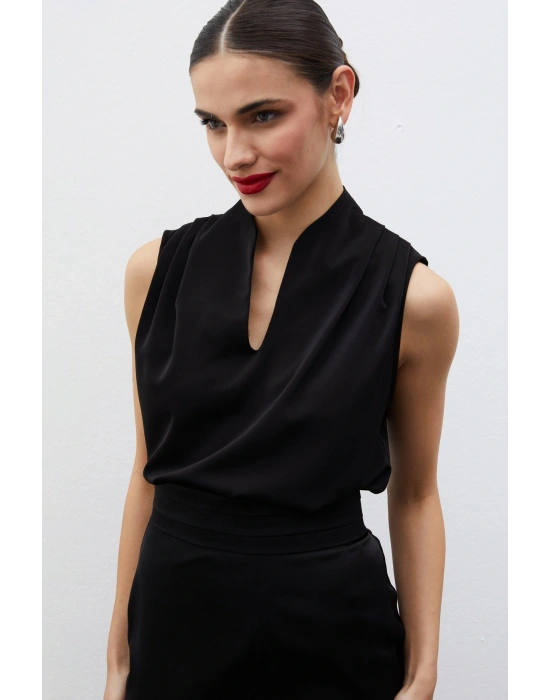Hakim Yaka Kolsuz Bluz - SİYAH